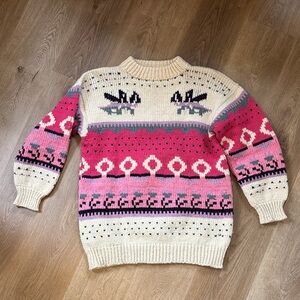 VINTAGE PULSAR E 100% wool Colorful Knit Sweater with Pattern